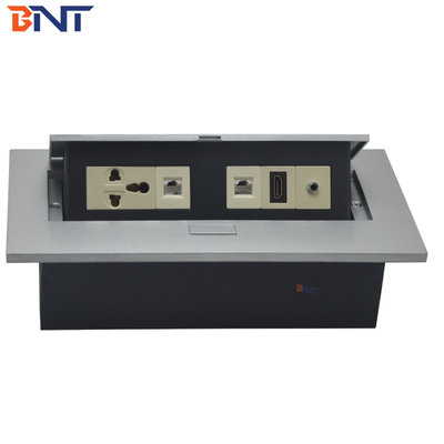Κρυμμένο 3.5 Audio Desk Pop Up Sockets Μαύρο Ματ, Σημείο τροφοδοσίας για τραπεζομάντιλο