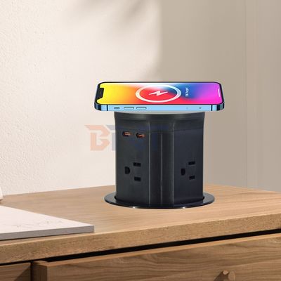 4 Outlet Us Στερεόδοξος ανελκυστήρας κουζίνας Κρυμμένες πνευματικές αναδυόμενες πρίζες ΕΕ Ηνωμένο Βασίλειο Συνδεσιμότητα USB ασύρματη φόρτιση