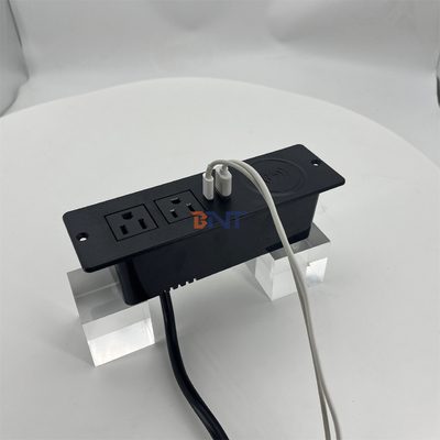 καναπέ 2 ΗΠΑ πρίζες AC και USB πρίζα φόρτισης με ασύρματο φορτιστή 60mm us power office καναπέ φορτιστή έπιπλα power soc