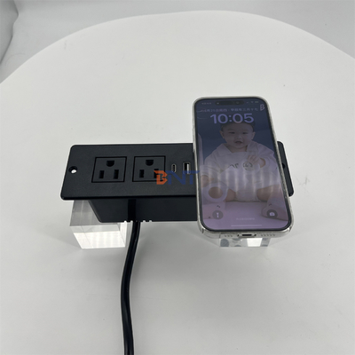 καναπέ 2 ΗΠΑ πρίζες AC και USB πρίζα φόρτισης με ασύρματο φορτιστή 60mm us power office καναπέ φορτιστή έπιπλα power soc