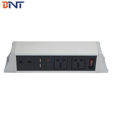 OEM/ODM BNT Ηλεκτρική πρίζα κράμα αλουμινίου κρεμασμένο κάτω από το τραπέζι με Βρετανία ΗΠΑ ΕΕ AU SA πρότυπα πλέγματος 10A/13A/16A ονομαστικό ρεύμα