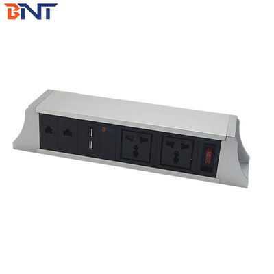 OEM/ODM BNT Ηλεκτρική πρίζα κράμα αλουμινίου κρεμασμένο κάτω από το τραπέζι με Βρετανία ΗΠΑ ΕΕ AU SA πρότυπα πλέγματος 10A/13A/16A ονομαστικό ρεύμα