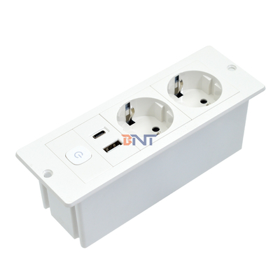 OEM/ODM ABS EU Standard 5V 2.1A Δύναμη USB A + C πρίζα φόρτισης Ενσωματωμένη πρίζα γραφείου / καναπέ ξενοδοχείου / μπαρ / αίθουσας συνεδριάσεων