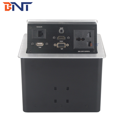 Πολυλειτουργικό countertop Pop Up ηλεκτρική πρίζα Ματ μαύρο χρώμα με HDMI / VGA