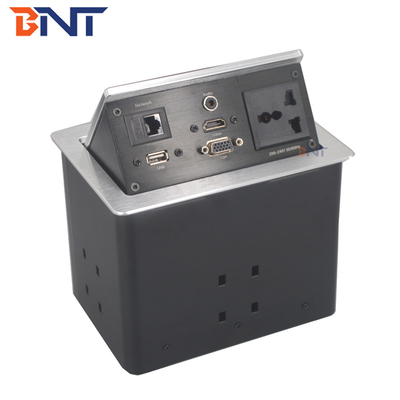 Πολυλειτουργικό countertop Pop Up ηλεκτρική πρίζα Ματ μαύρο χρώμα με HDMI / VGA