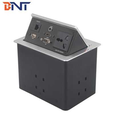 Πολυλειτουργικό countertop Pop Up ηλεκτρική πρίζα Ματ μαύρο χρώμα με HDMI / VGA