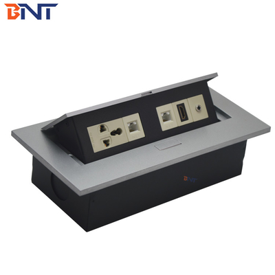 Κρυμμένο 3.5 Audio Desk Pop Up Sockets Μαύρο Ματ, Σημείο τροφοδοσίας για τραπεζομάντιλο