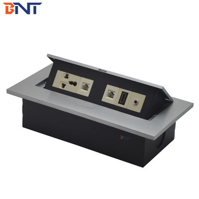 Κρυμμένο 3.5 Audio Desk Pop Up Sockets Μαύρο Ματ, Σημείο τροφοδοσίας για τραπεζομάντιλο