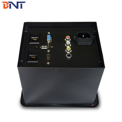 Ασημένια έπιπλα Flip Up Multimedia Connector Στρογγυλεμένη γωνία Χρήση σε προηγμένο γραφείο