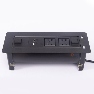 Διπλό φορτιστή USB από κράμα αλουμινίου Desktop Pop Up Power Data Socket