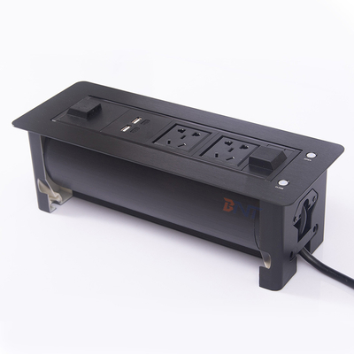 Διπλό φορτιστή USB από κράμα αλουμινίου Desktop Pop Up Power Data Socket