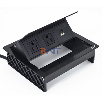 Φαρμακευτική μονάδα USDesktop Table Flip Cover 20W USB Socket Κρυμμένη πρίζα πίνακας εργασίας Power Grommet Brush