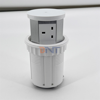 Προσαρμοσμένο 3-Outlet Pop-Up Outlet Πύργο PVC και Αλουμινίου Τραπέζι Κουζίνας Σημείο ρεύματος με ασύρματο φορτιστή Desktop Pop-Up Σημεία