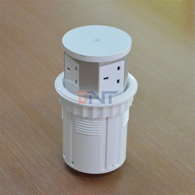 Προσαρμοσμένο 3-Outlet Pop-Up Outlet Πύργο PVC και Αλουμινίου Τραπέζι Κουζίνας Σημείο ρεύματος με ασύρματο φορτιστή Desktop Pop-Up Σημεία