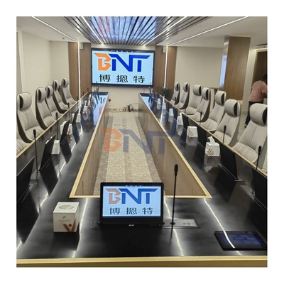 BNT Full HD οθόνη χαμηλής τιμής Μετακινούμενο ανασυρόμενο ανελκυστήρα οθόνης με μικρόφωνο για σύστημα συνεδριάσεων