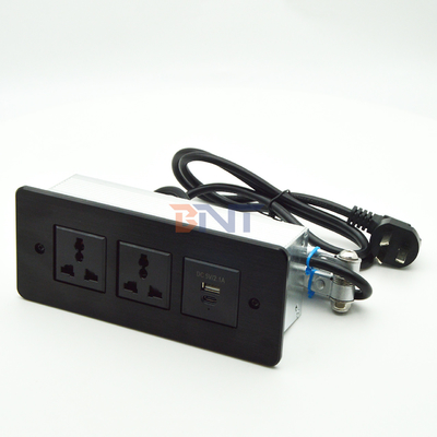 Ενσωματωμένη λωρίδα ρεύματος USB C ταχεία φόρτιση Σφουγγαρισμός τοποθέτηση γραφείο έπιπλα συρτάρι πρίζα τραπέζι συνεδριάσεων κρυμμένη πρίζα