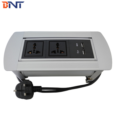 Υπηρεσιακό γραφείο Pop Up Power Data Jack με 2* Παγκόσμια ισχύ / 2* Διαμόρφωση USB