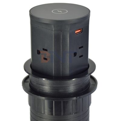 4 Outlet Us Στερεόδοξος ανελκυστήρας κουζίνας Κρυμμένες πνευματικές αναδυόμενες πρίζες ΕΕ Ηνωμένο Βασίλειο Συνδεσιμότητα USB ασύρματη φόρτιση