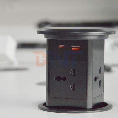 Νέο Πνευματικό Ανέβασμα Pop up Socket ΗΠΑ Ηνωμένο Βασίλειο Universal Four Surface Mount Desktop Socket Top με 15W ασύρματη φόρτιση Pop-up Socket