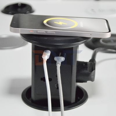 Νέο Πνευματικό Ανέβασμα Pop up Socket ΗΠΑ Ηνωμένο Βασίλειο Universal Four Surface Mount Desktop Socket Top με 15W ασύρματη φόρτιση Pop-up Socket