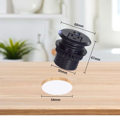50mm Στρογγυλή ηλεκτρικές πρίζες & us Σημεία Τυποποιημένες πρίζες με θύρα φόρτισης USB τύπου C