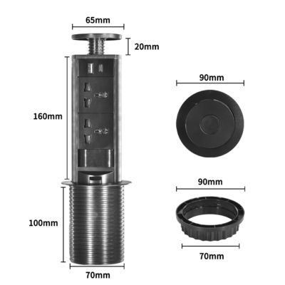 Οικιακή πρίζα κουζίνας Universal Power Sacar El Enchufe De La Cocina Κρυφές πρίζες κουζίνας Pop up για μοντέρνα έξυπνη κουζίνα