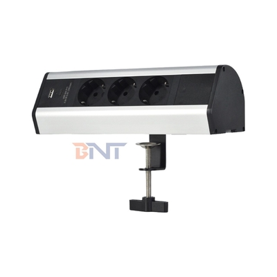 Σχεδιασμός κλιπ κόλλησης 3 πρίζες AC EU USB A+C Γρήγορη φόρτιση Επιτραπέζια πρίζα με σφιγκτήρα