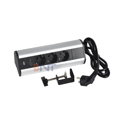 Σχεδιασμός κλιπ κόλλησης 3 πρίζες AC EU USB A+C Γρήγορη φόρτιση Επιτραπέζια πρίζα με σφιγκτήρα