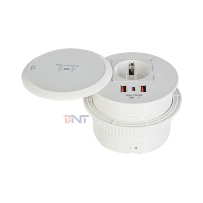 Ενσωματωμένη Πρίζα Τραπεζιού ή Καναπέ, Πρίζα Ρεύματος Ευρωπαϊκού Προτύπου με 2 Θύρες Φόρτισης Τύπου A+1 Τύπου C