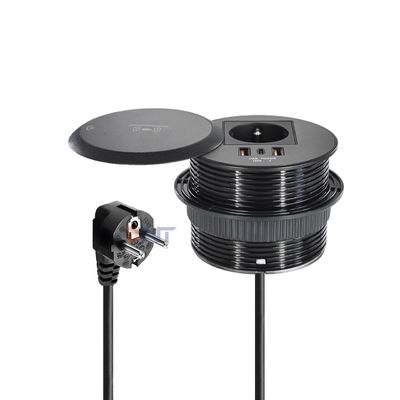 Ενσωματωμένη Πρίζα Τραπεζιού ή Καναπέ, Πρίζα Ρεύματος Ευρωπαϊκού Προτύπου με 2 Θύρες Φόρτισης Τύπου A+1 Τύπου C