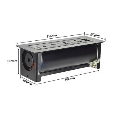 Πολυμέσα Περιστρεφόμενη Πρίζα Γραφείου/Αναδιπλούμενη Πρίζα Τραπεζιού/Πρίζα Ρεύματος Επιτραπέζιας Διάταξης/Πρίζα Τοποθετημένη σε Πάνελ Τραπεζιού Συνεδριάσεων