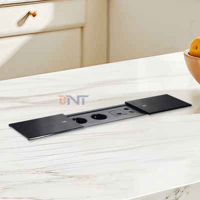 Διπλή Σίλπ ανοικτή ηλεκτρική πρίζα Euro Tabletop Electric Power Socket Slip-Open 2 πηγές AC & USB A + C IP44 για χρήση γραφείου