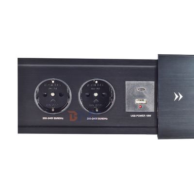Ηλεκτρική πρίζα επιτραπέζιου επιπέδου 2 πρίζες εναλλασσόμενου ρεύματος USB A+C IP44 16A Κατηγοριοποιημένο ρεύμα για χρήση γραφείου
