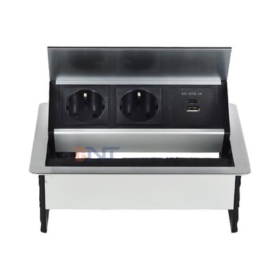 Εργοστασιακά προσαρμοσμένο επιτραπέζιο βουρτσισμένο κάλυμμα ανατροπής 20W USB Socket Κρυφό επιτραπέζιο τροφοδοτικό Grommet