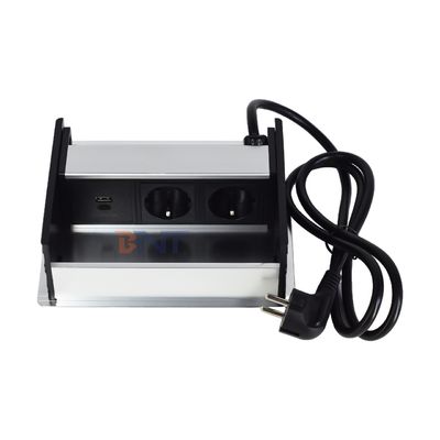 Εργοστασιακά προσαρμοσμένο επιτραπέζιο βουρτσισμένο κάλυμμα ανατροπής 20W USB Socket Κρυφό επιτραπέζιο τροφοδοτικό Grommet