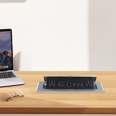 Για UL Approved Smart Office Αλουμινίου Κράμα Αναδυόμενη Πρίζα Επιτραπέζιας Επιφάνειας με Μονάδες Διαμόρφωσης
