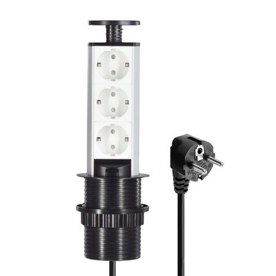 Σύγχρονη έξυπνη κουζίνα αποσύρετε EU Power Kitchen Socket Κρυφή επιφάνεια τραπεζιού με 3 EU Power Output Ports 16A Διοικητικό ρεύμα IP44