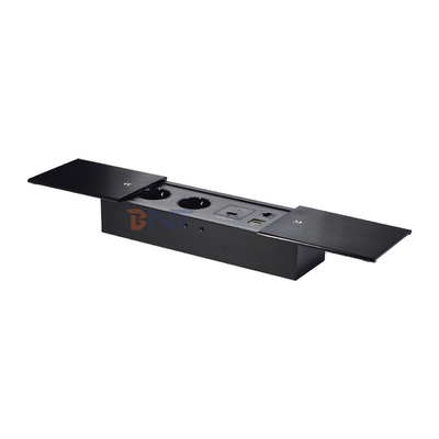 Διπλή Σίλπ ανοικτή ηλεκτρική πρίζα Euro Tabletop Electric Power Socket Slip-Open 2 πηγές AC & USB A + C IP44 για χρήση γραφείου