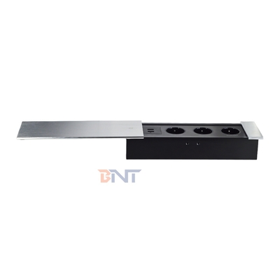 Euro Tabletop Electric Power Socket Slip-Open Design με 3 πρίζες AC 16A Καθορισμένο πρότυπο EU